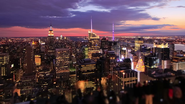 NYC Cityscape Time Lapse Sunset