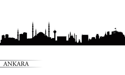 Fototapeta premium Ankara city skyline silhouette background