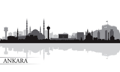 Ankara city skyline silhouette background