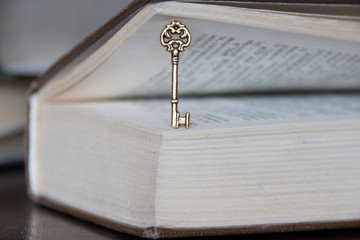 golden key and a book