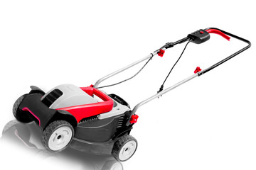 New lawn mower isolated on a white background