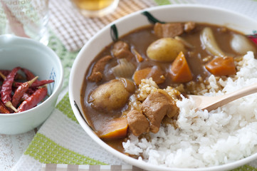 カレーライス　ポークカレー　スプーン