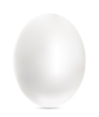 Beautiful silver egg isolated on white background
