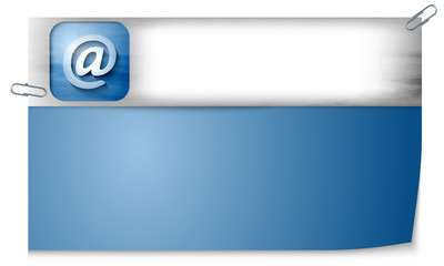 blank banner with texture and email symbol