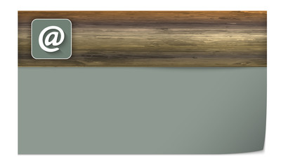 blank banner with wood texture and email symbol