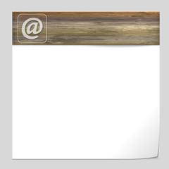 vector banner with wood texture and email icon