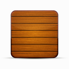 Vector modern wooden icon on white