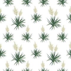 Seamless floral background, Yucca flowers