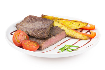 Beef steak with vegetables