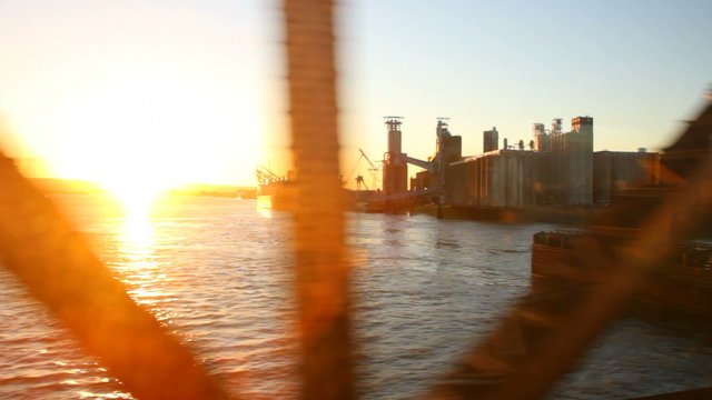 Passenger Train Scenery Bridge Sunset