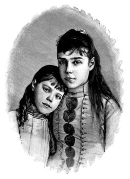 2 Young Girls - 19th century