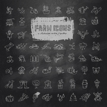 Farm icons set. Vector format