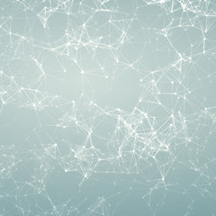 Magic silver abstract background. Connecting dots