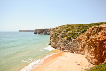 Fototapeta na wymiar Praia do Beliche Beach Cabo Sao Vicente Sagres Algarve Portugal
