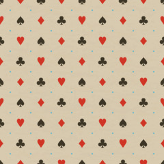 Card Suits Pattern in beige
