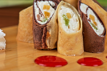 pancake roll with marmalade