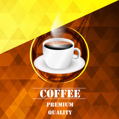 Background with cup of coffee