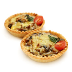 Canape with mushroom and cheese