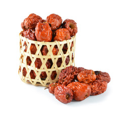Red jujube isolated on white background