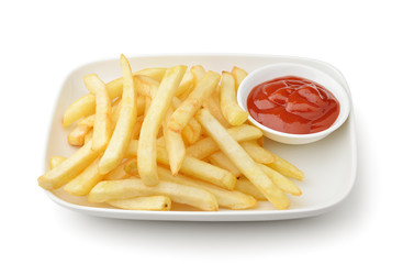 French fries on white plate