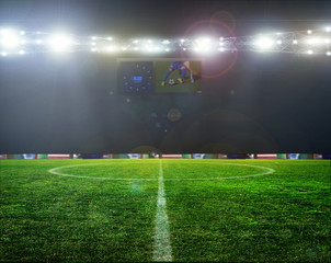 Soccer bal.football, floodlight