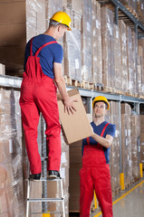 Storekeepers during work in a warehouse