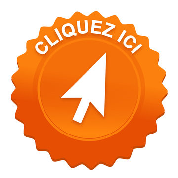 cliquez ici sur bouton web dent&eacute; orange