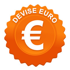Obraz premium devise euro sur bouton web denté orange