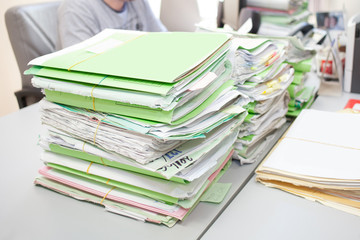 folders on desk