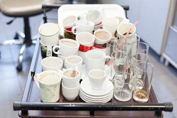 dirty coffee mugs