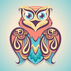Cartoon colored owl