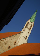 St. John's church tower with crockets (Riga, Latvia)