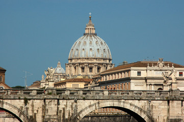 Fototapeta premium Rome view from the bridge over the Tiber river - Rome - Italy