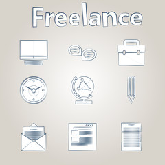 Sketch icons for freelance and business