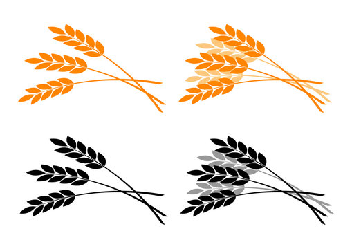 Agricultural icons on white background