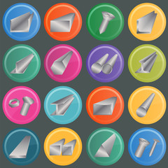 Set of metal profiles icons
