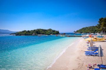 Beautiful Ksamil beach in Albania.