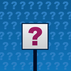 Question sign with blue background