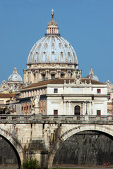 Fototapeta premium Rome view from the bridge over the Tiber river - Rome - Italy