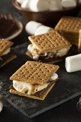 S'mores with Marshmallows Chocolate and Graham Crackers