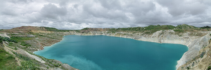 Panorama of the Chalk Quarry near Volkovysk, Belarus
