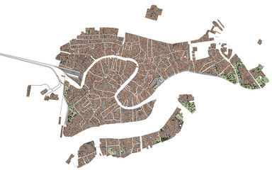 Naklejka premium Venezia Laguna 3d Mappa Cartina (Serenissima)