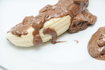 banana with chocolate