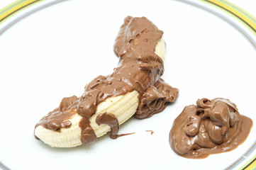 banana with chocolate