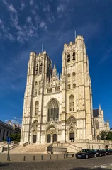 Deurstickers Cathedral of St. Michael and St. Gudula in Brussels, Belgium © Leonid Andronov