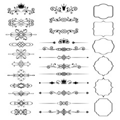 Ornamental vintage frames with crowns. Page decoration.