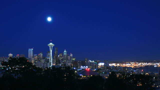 Seattle Cityscape Time Lapse Night