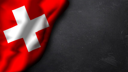 Schweiz-Flagge auf Schiefertafel