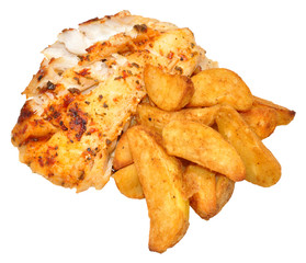Baked Fish And Potato Wedges