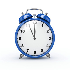 Fototapeta na wymiar 3d Alarm Clock (Blue) - isolated